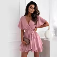 ELENA – Vestido con escote cruzado