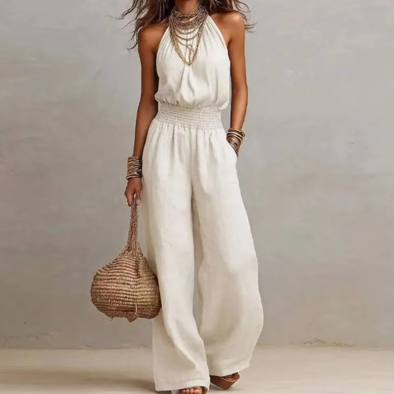 MARTA - Elegante mono de gasa | Pantalón ancho, cintura alta