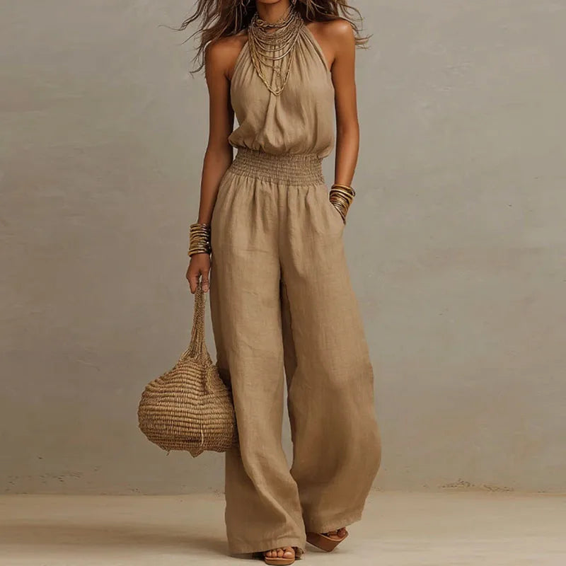 MARTA - Elegante mono de gasa | Pantalón ancho, cintura alta
