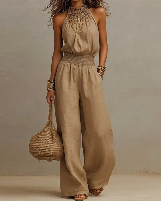 MARTA - Elegante mono de gasa | Pantalón ancho, cintura alta