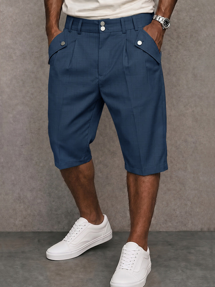 AXEL - Pantalones cortos de traje para hombre, corte regular, estilo smart casual