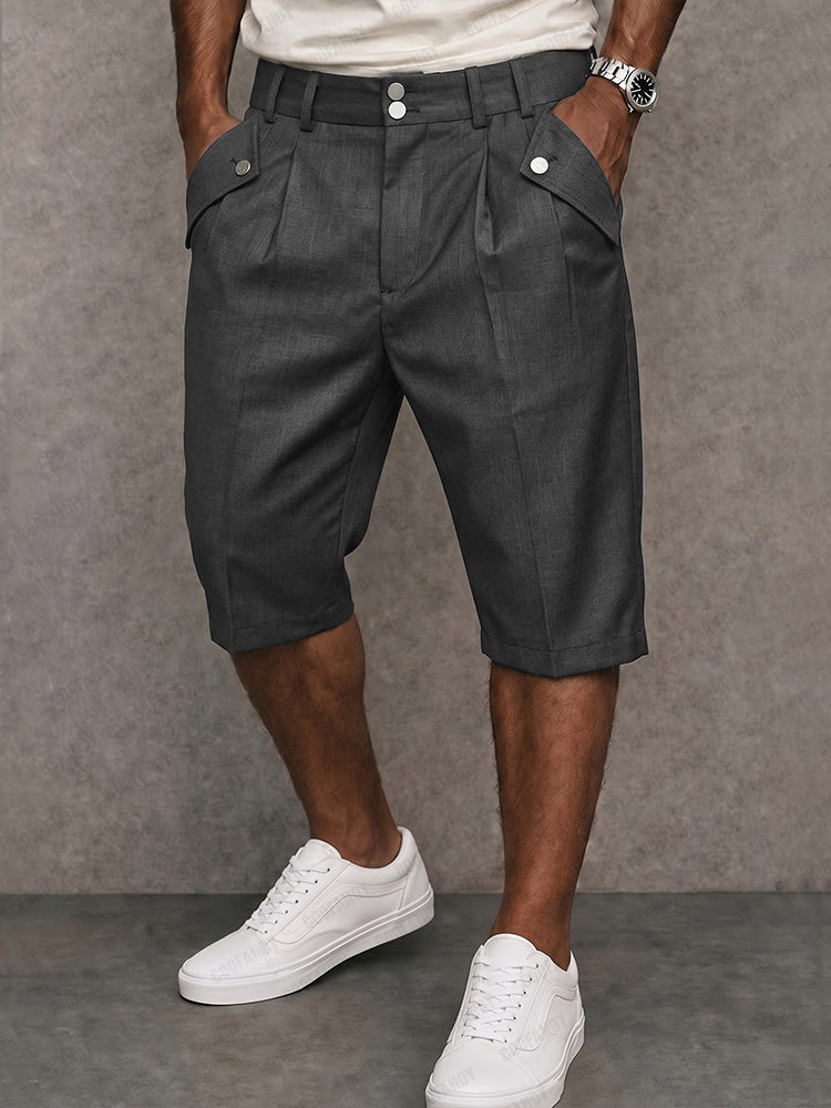 AXEL - Pantalones cortos de traje para hombre, corte regular, estilo smart casual