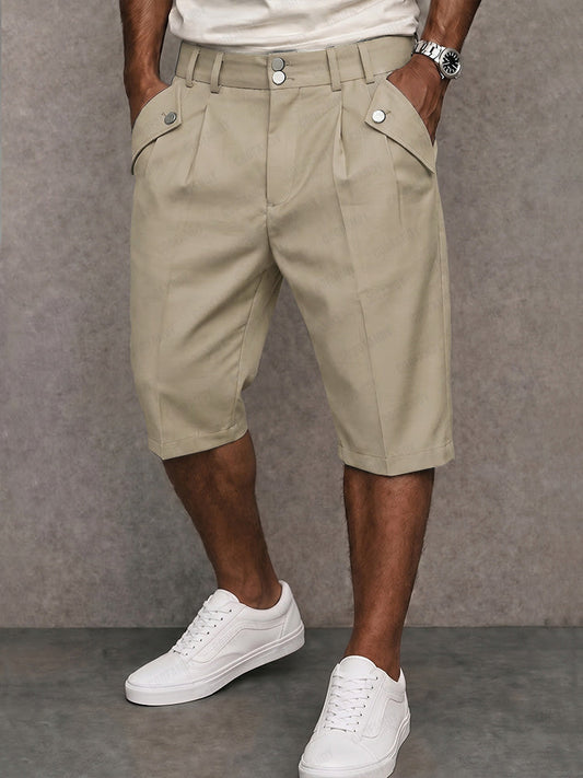 AXEL - Pantalones cortos de traje para hombre, corte regular, estilo smart casual